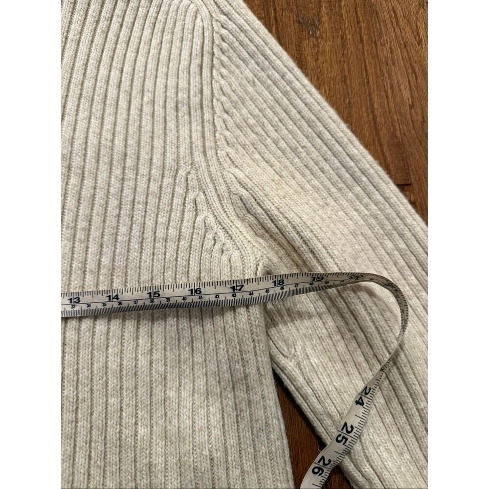 H&M cream ribbed high neck sweater size xs Cabin Core - Picture 9 of 10